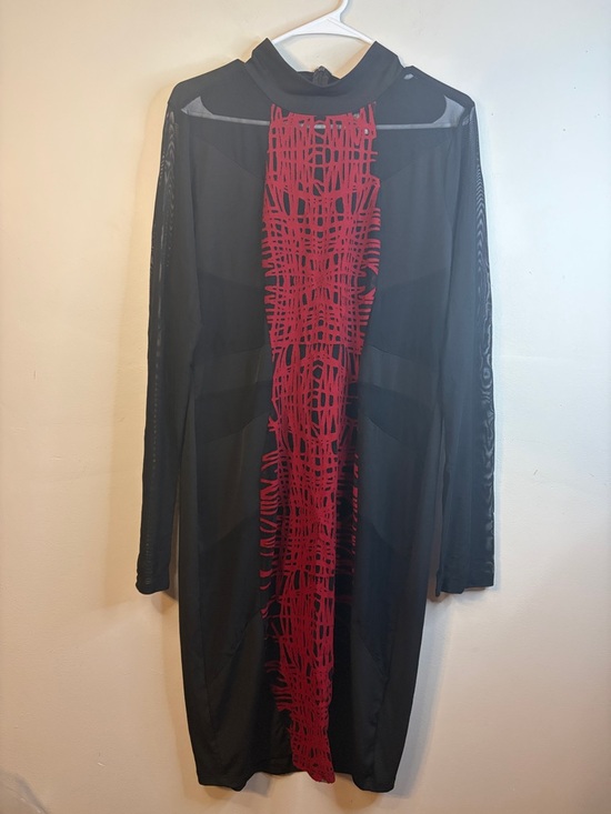 Auditions Dresses & Skirts - Auditions Black Red Bodycon mini dress EUC Size 3XL #154